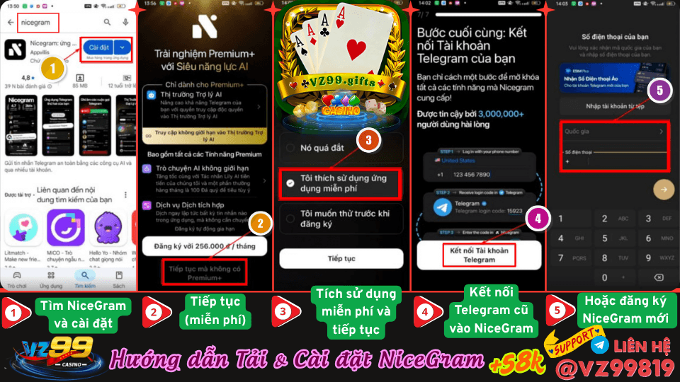 VZ99 Hướng Dẫn Tải & Cài Đặt NiceGram Chi Tiết 2025